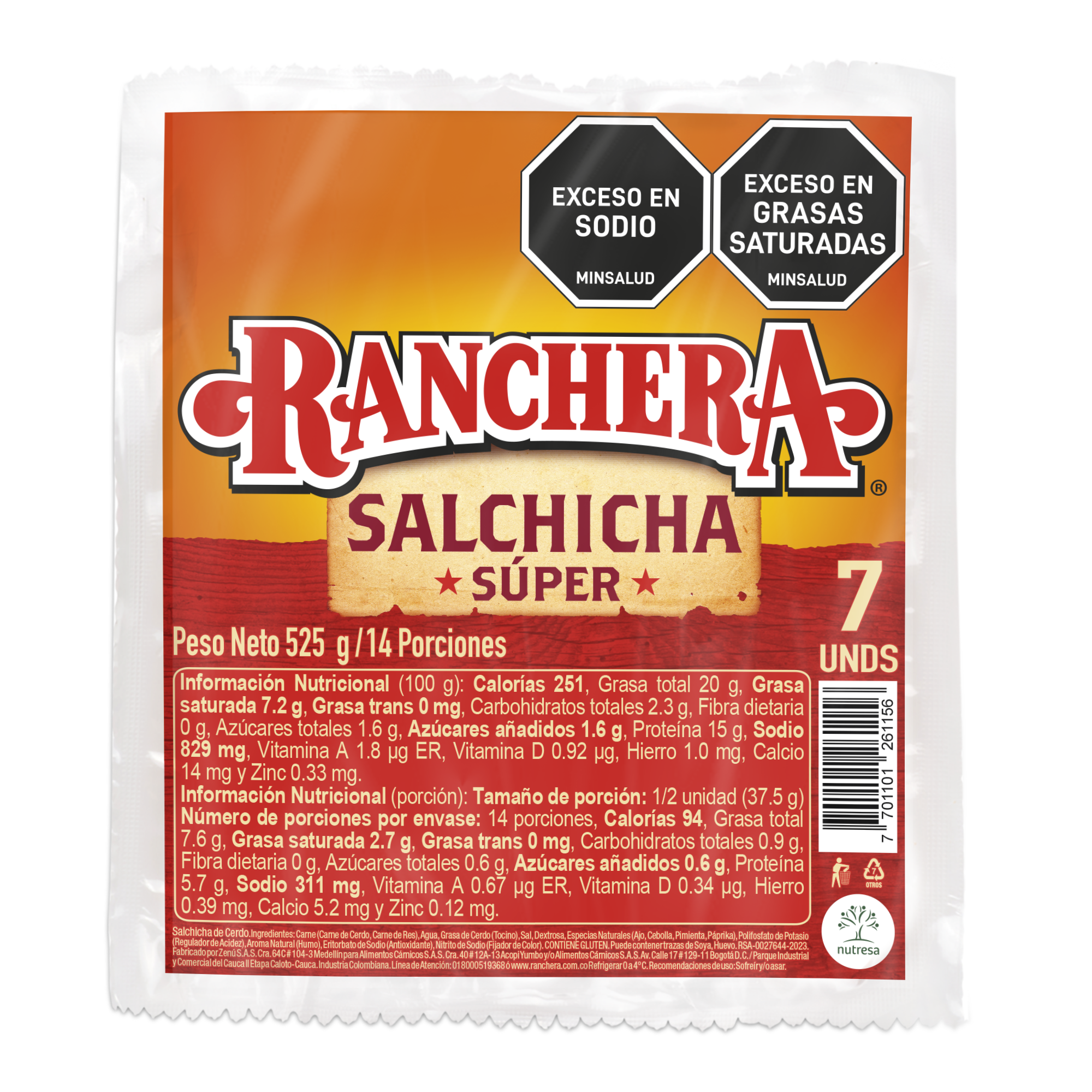 Salchicha Súper Ranchera 525g