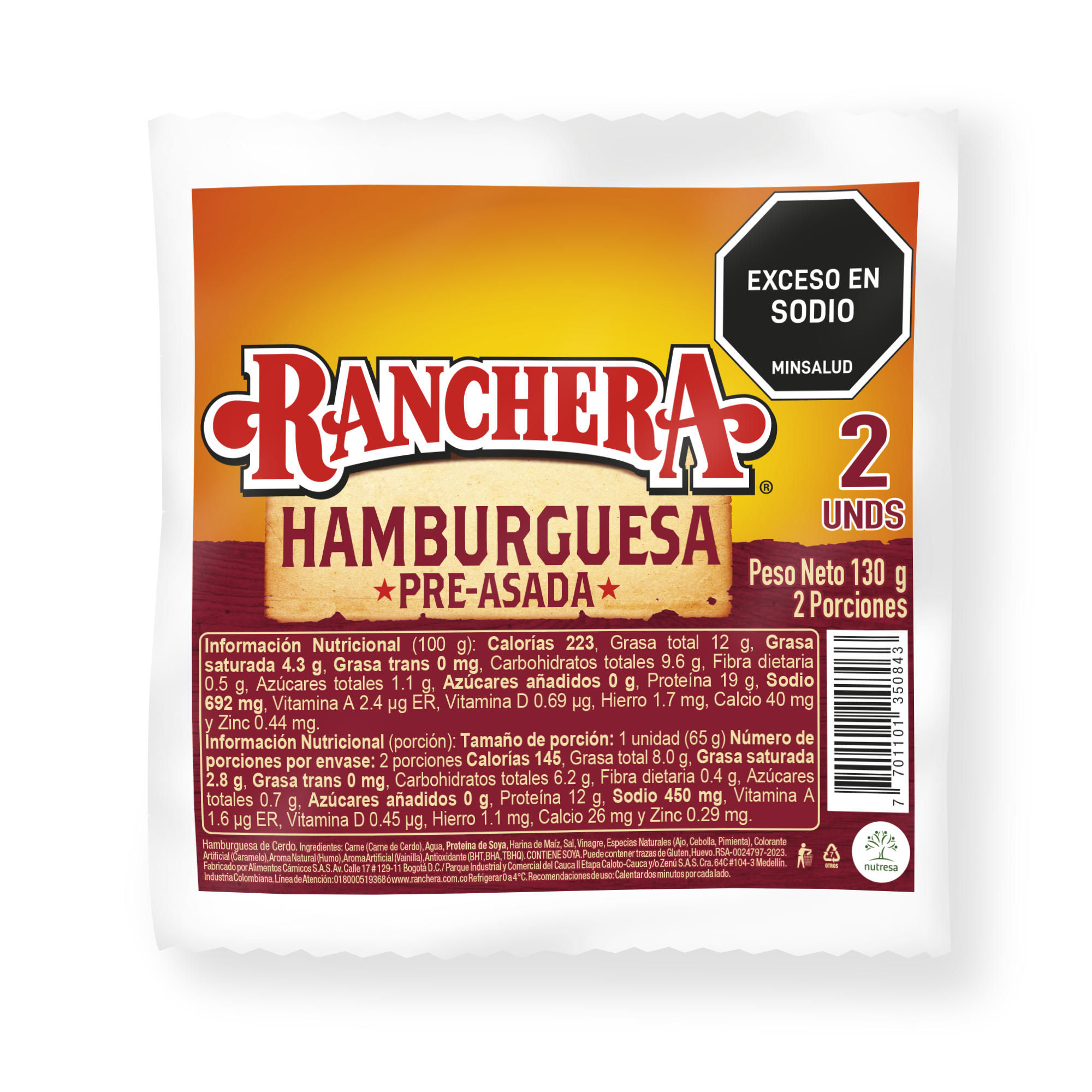 Hamburguesa Ranchera 130g