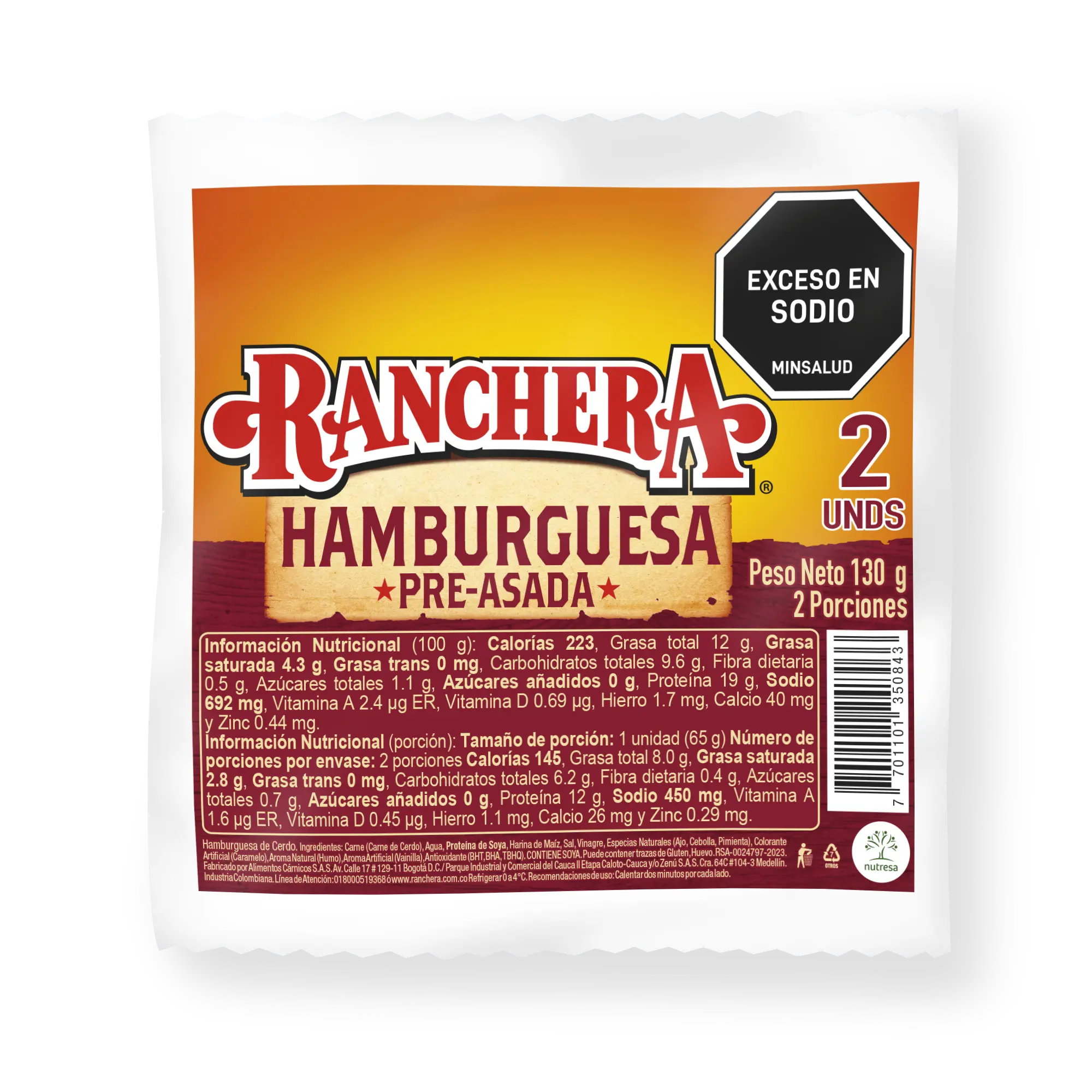Hamburguesa Ranchera 130g