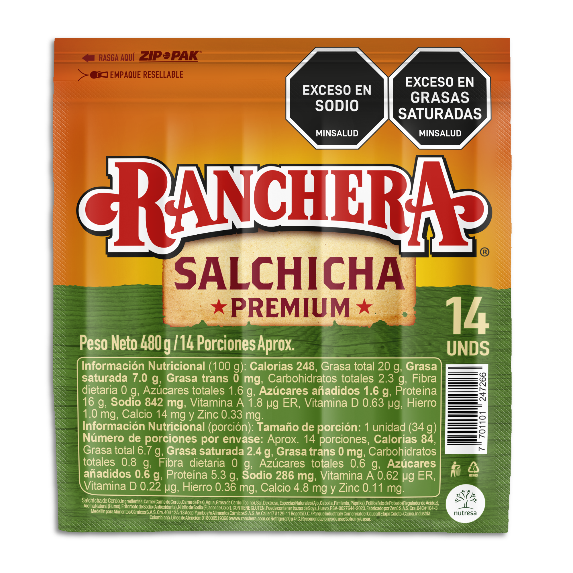 Salchicha Ranchera 480g