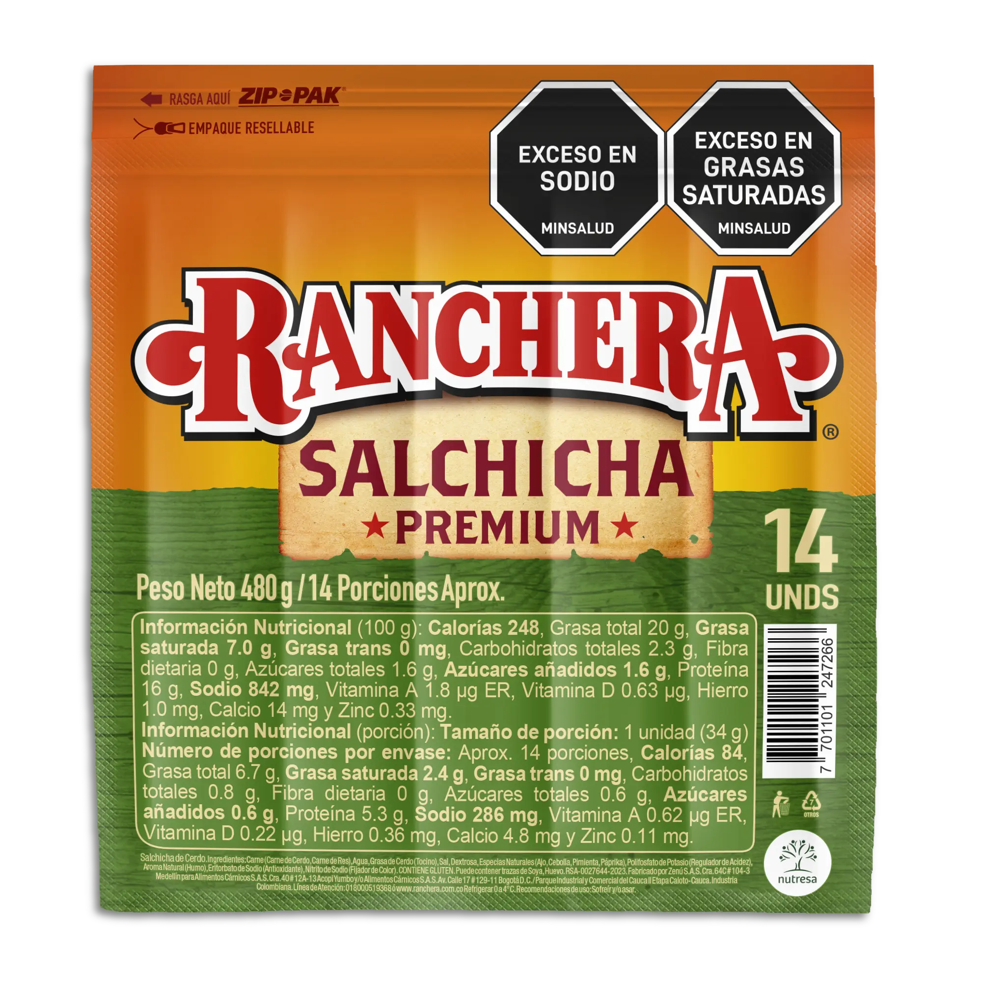 Salchicha Ranchera 480g