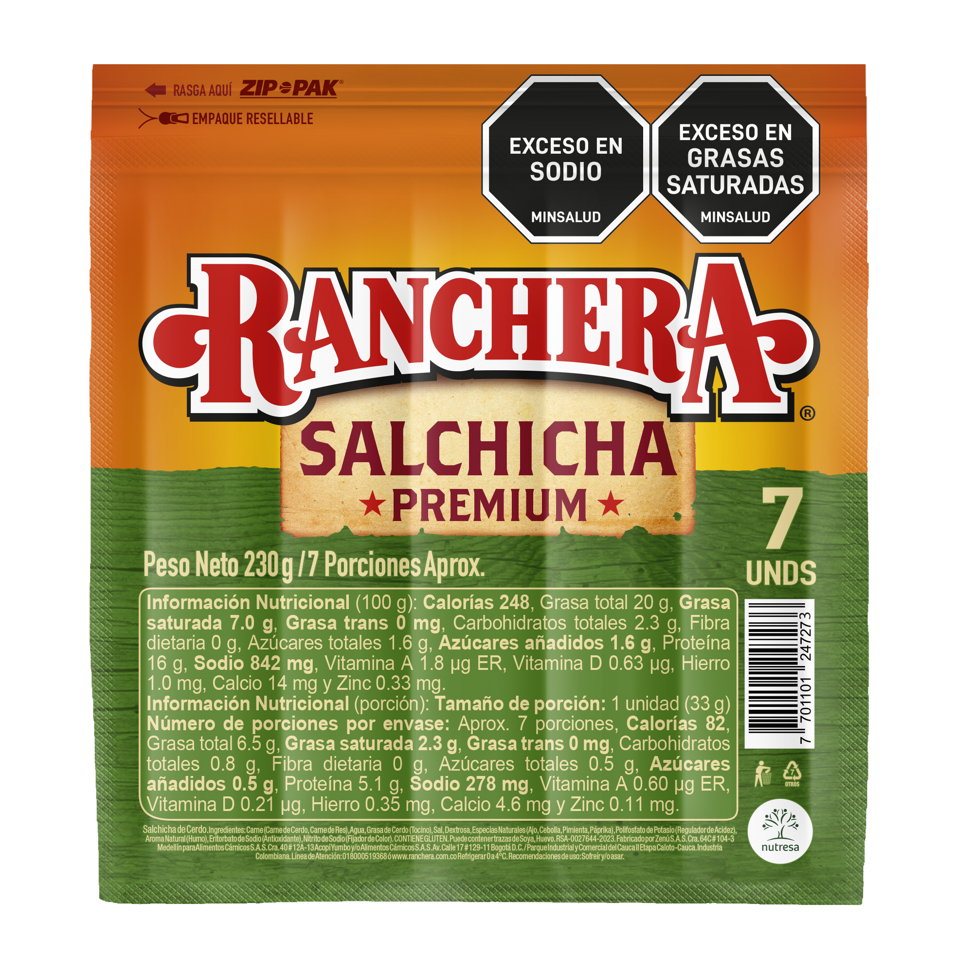 Salchicha Ranchera 230g