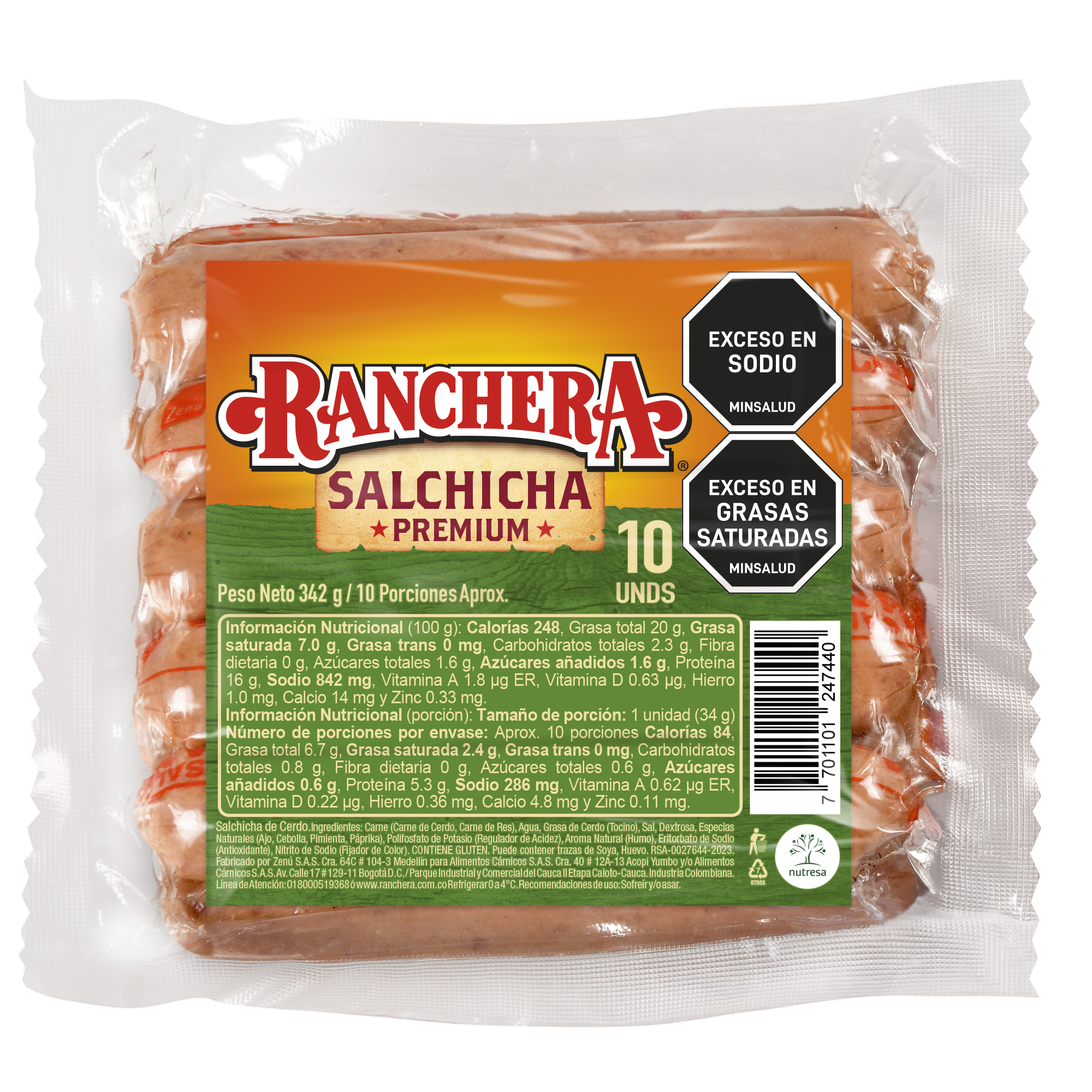 Salchicha Ranchera 342g