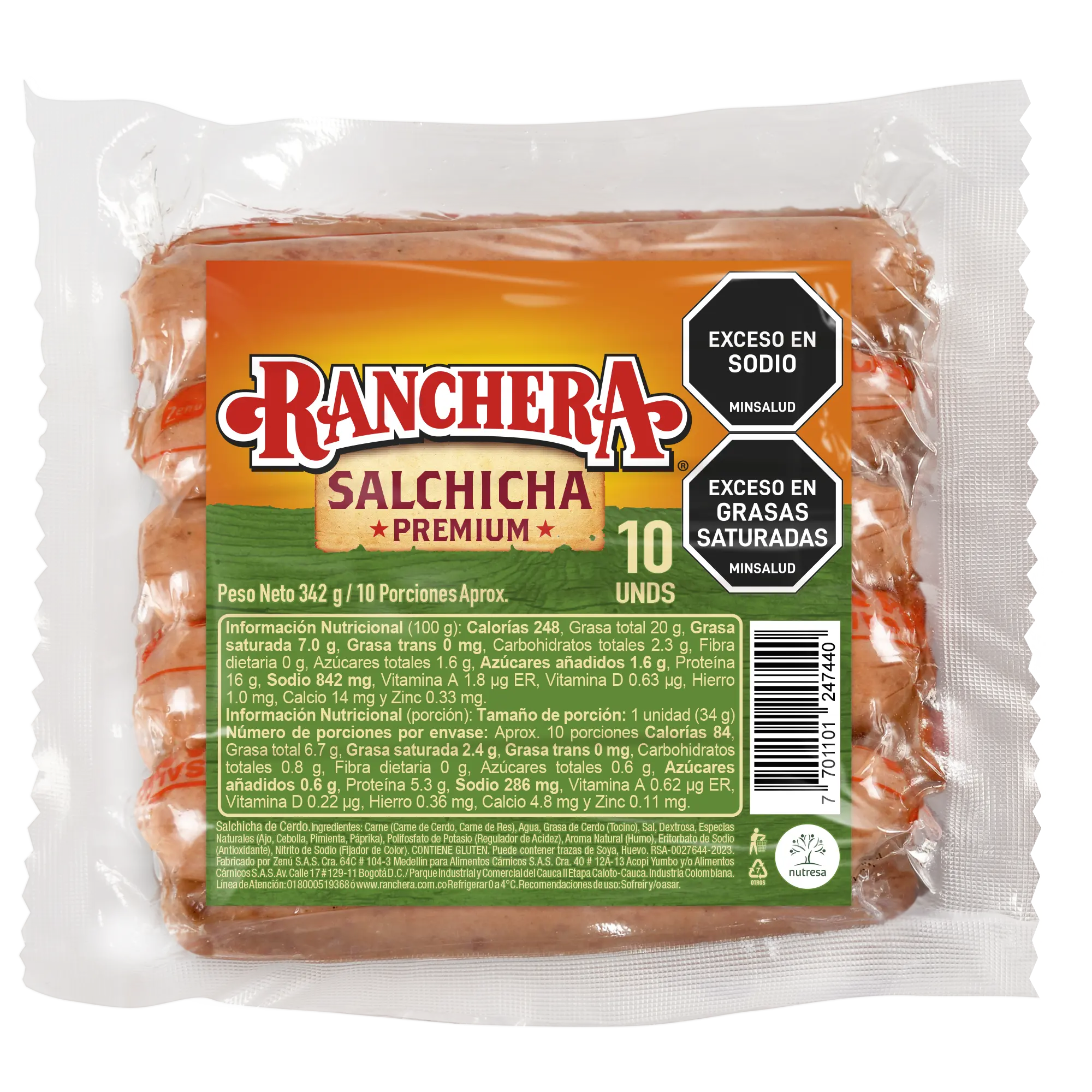 Salchicha Ranchera 342g