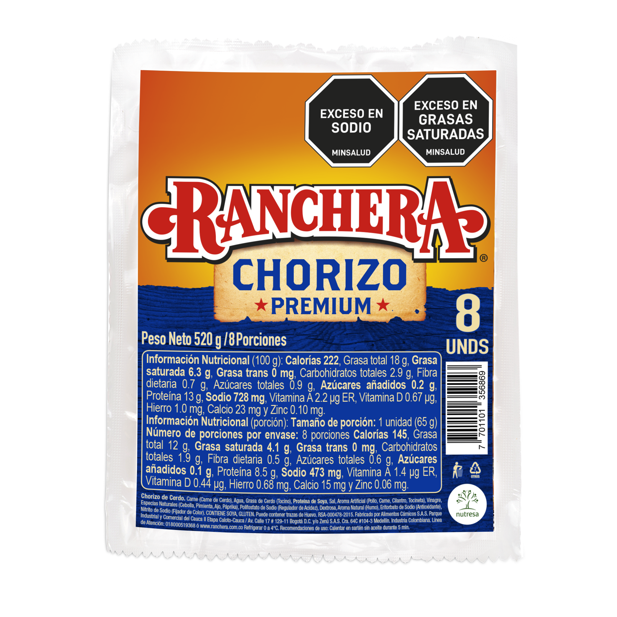 Chorizo Premium Ranchera 520g