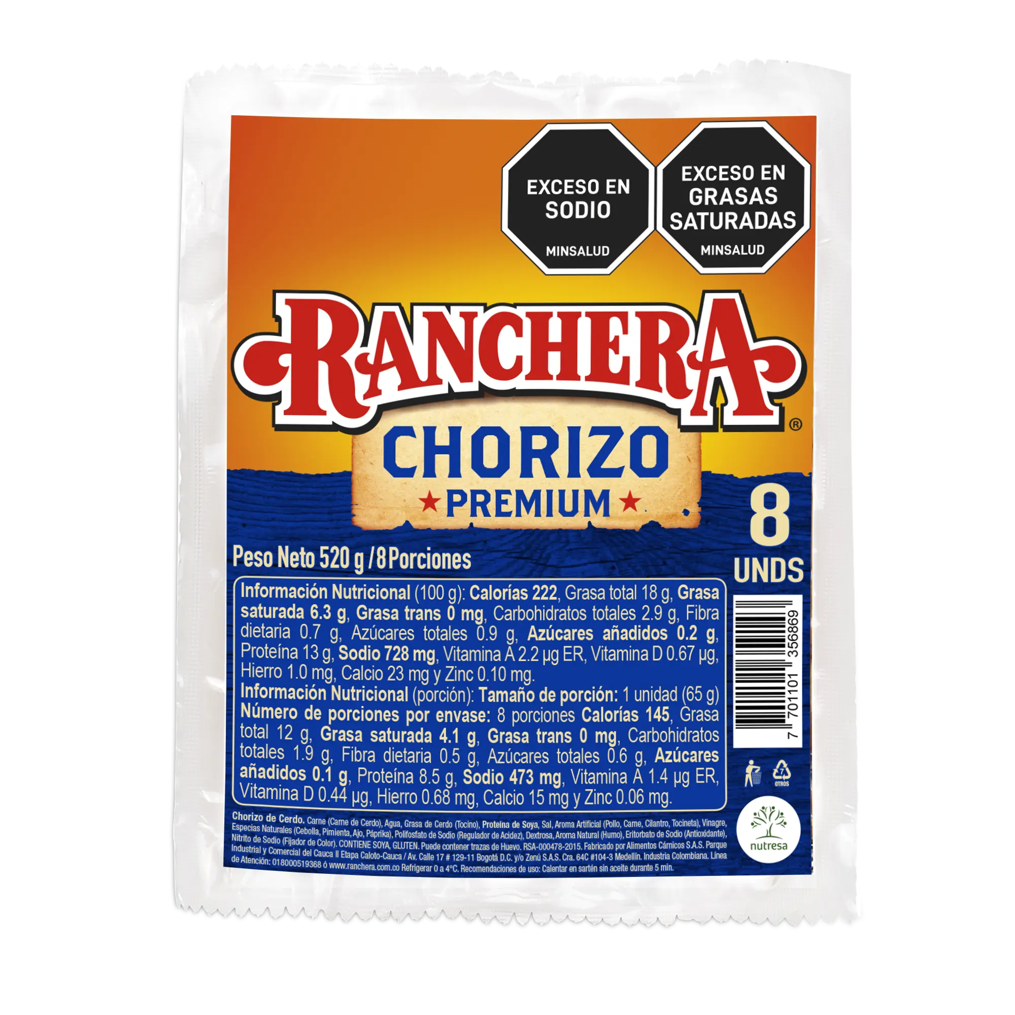 Chorizo Premium Ranchera 520g