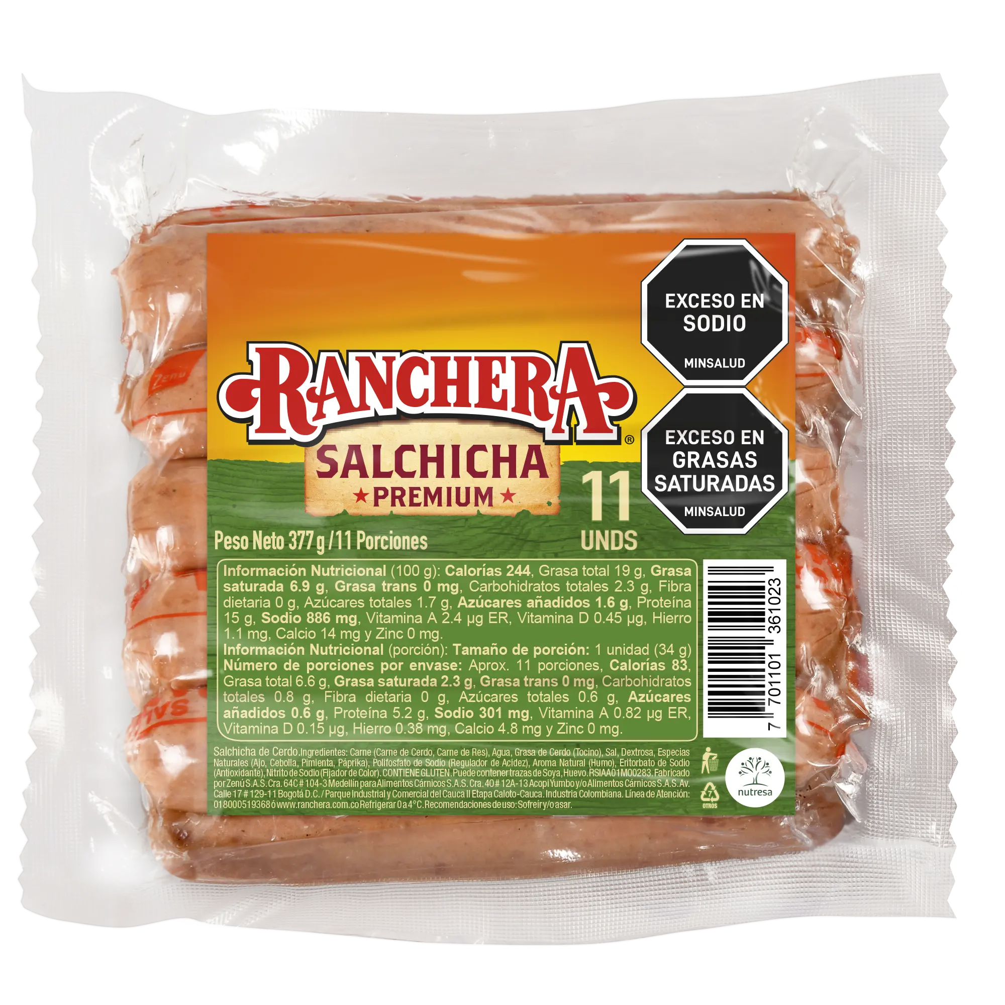 Salchicha Ranchera 377g