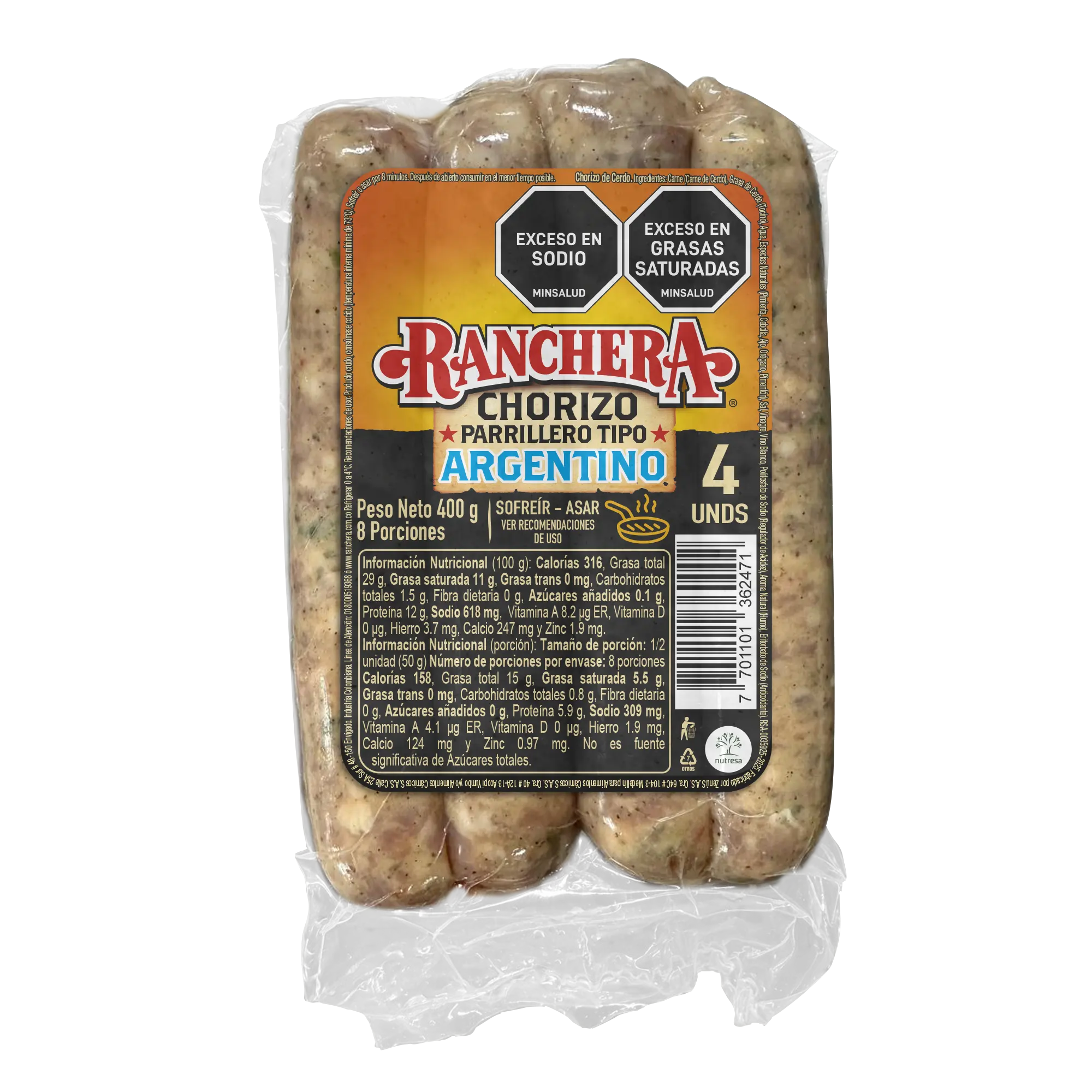 Chorizo Argentino Ranchera 400g