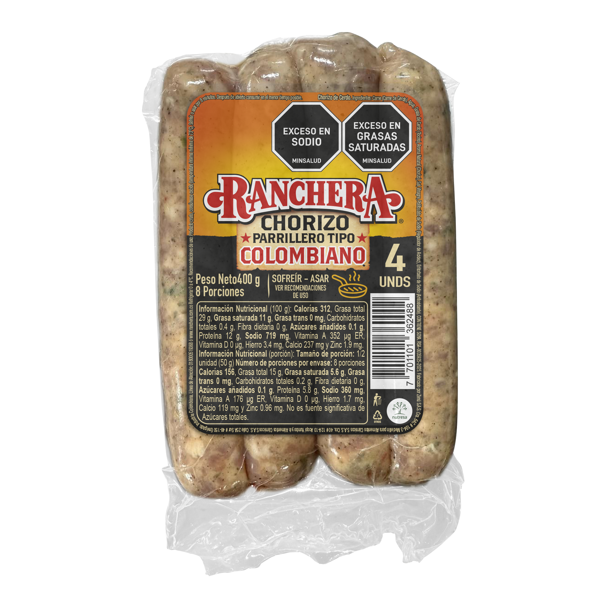 Chorizo Colombiano Ranchera 400g