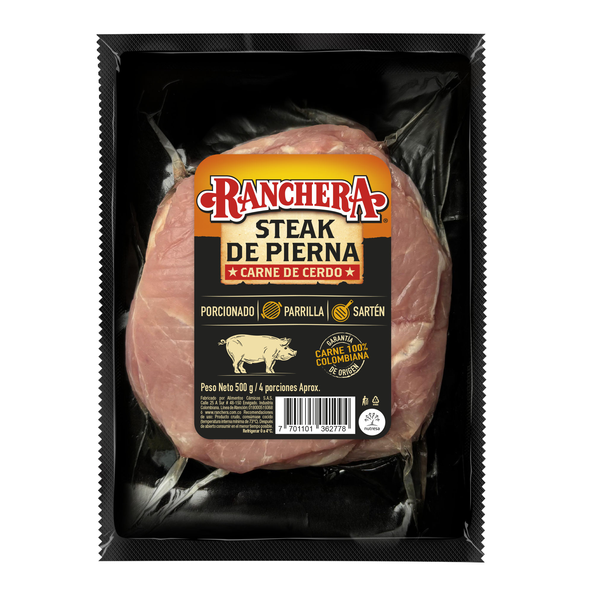 Steak de Pierna de cerdo Ranchera Cerdo 500g