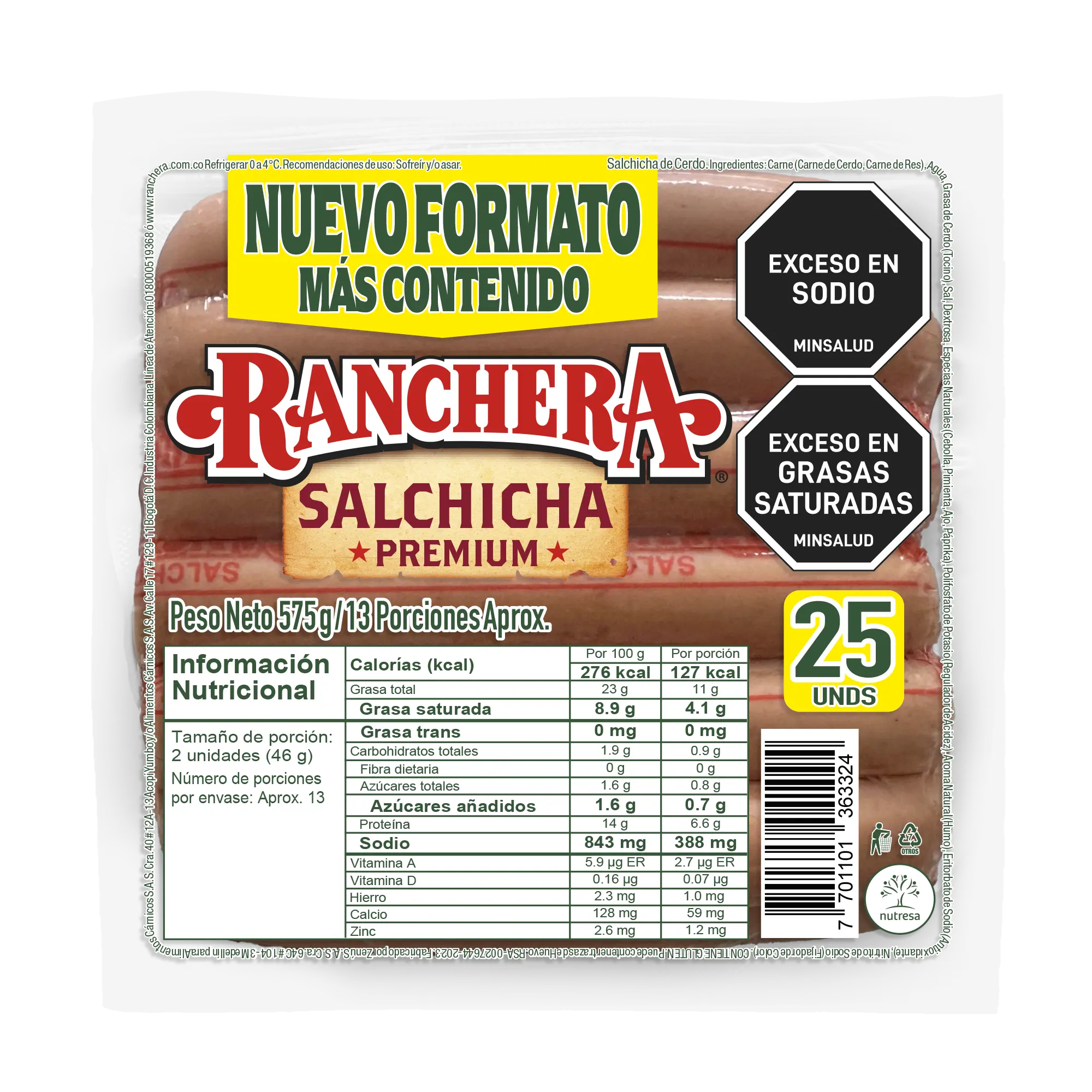 Salchicha Ranchera 575g